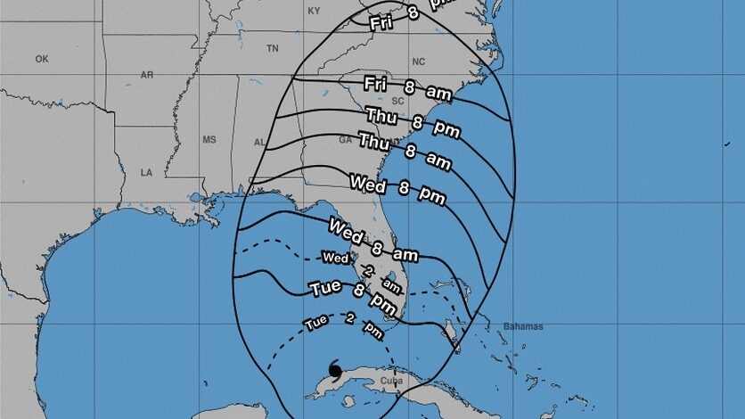 Hurricane Ian projections