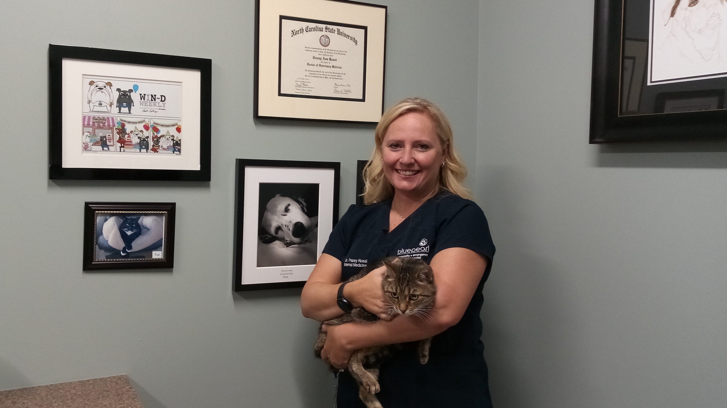 Dr. Tracey Rossi, a 2003 NC State DVM graduate, is a hero to Elsa's owner, Dr. Stephanie McEwan