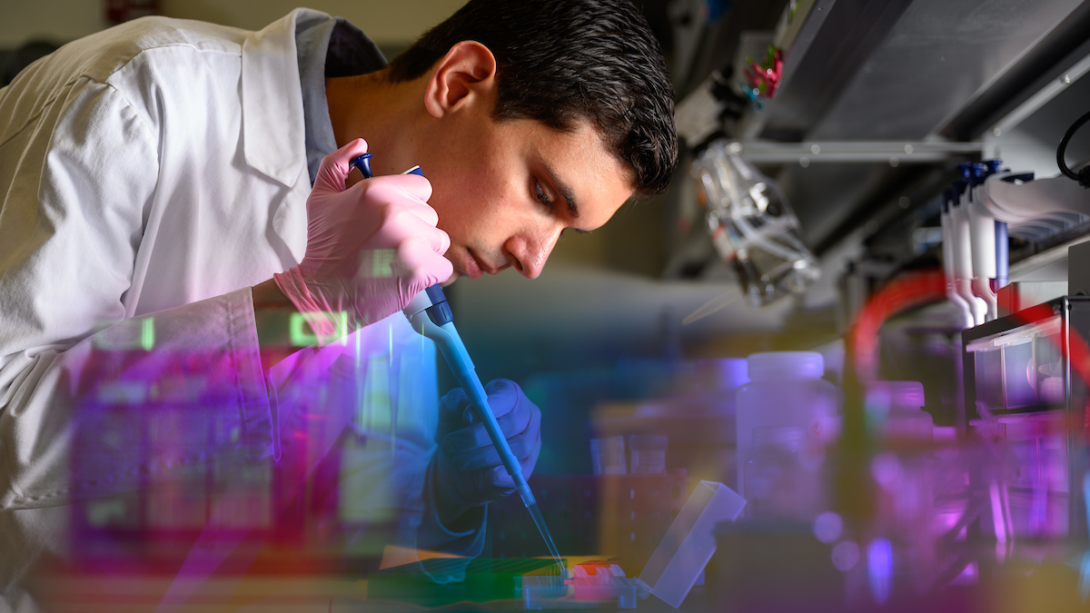 A man working in a lab.