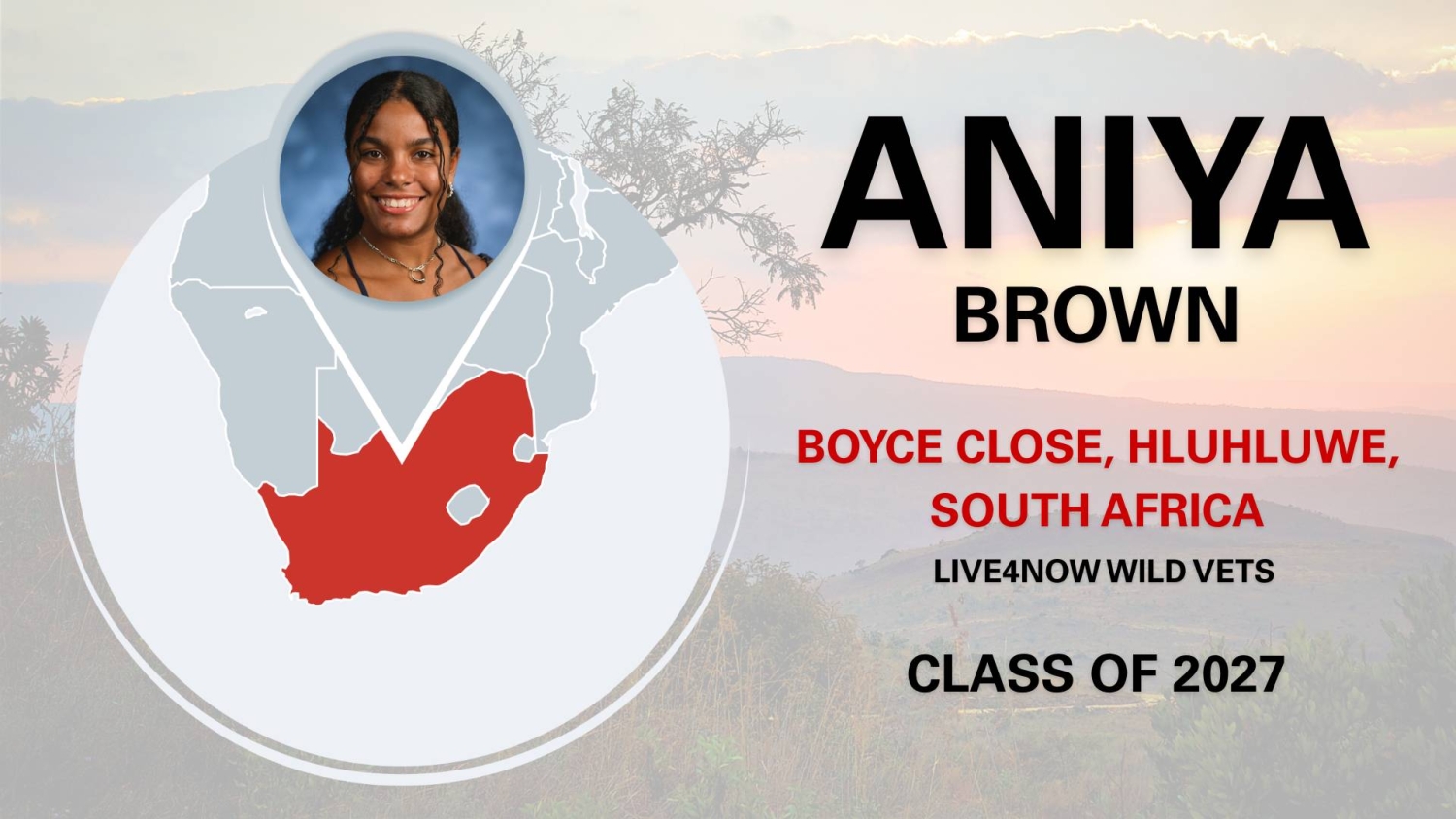 this graphic shows Aniya on a map that depicts South Africa