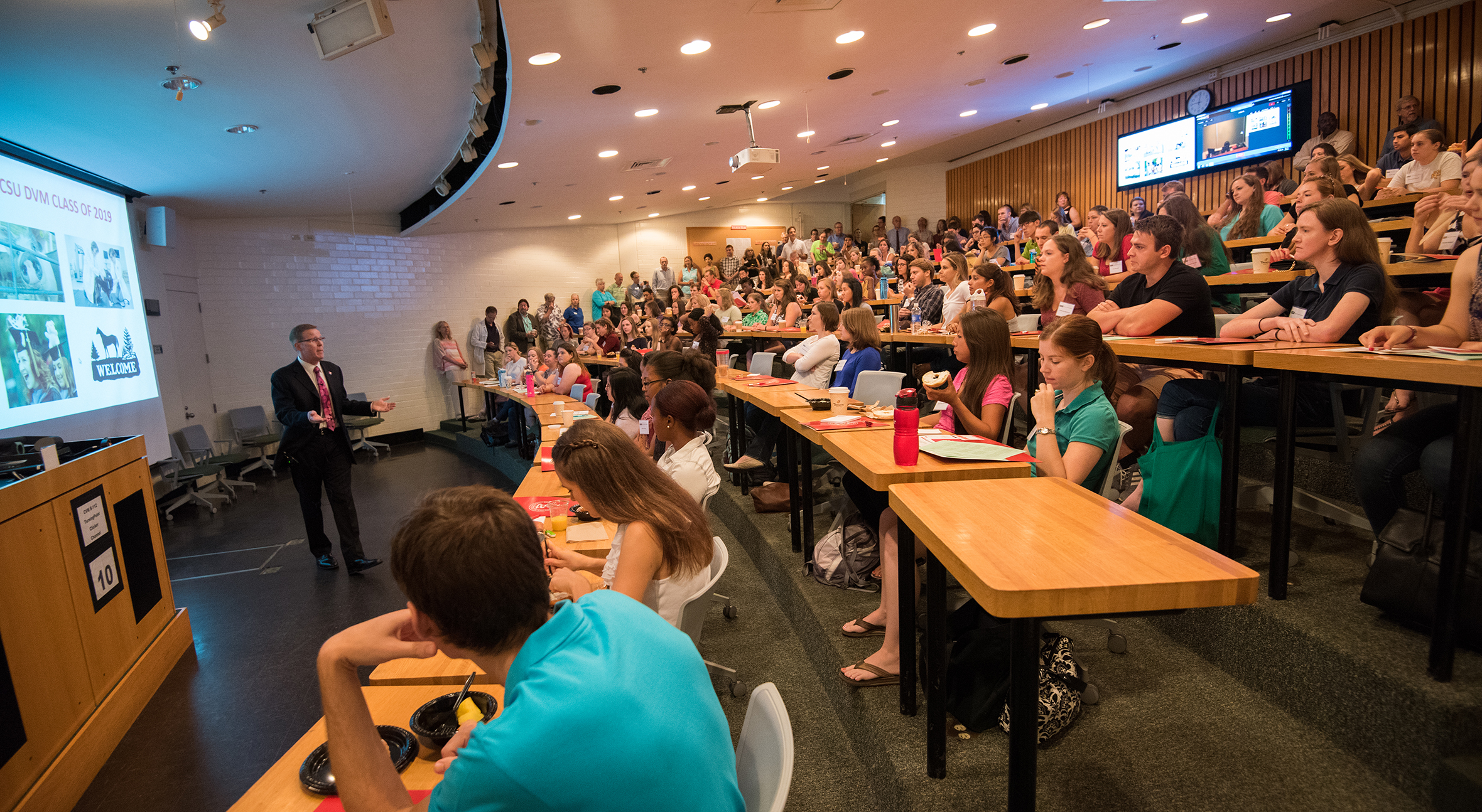 class listens to dean