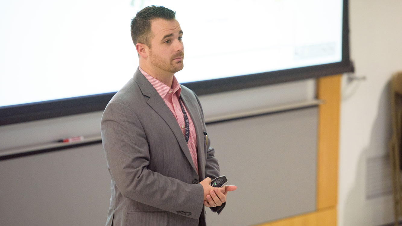 Andrew Rotz Director of Personal Finance and Financial Literacy speaks to students
