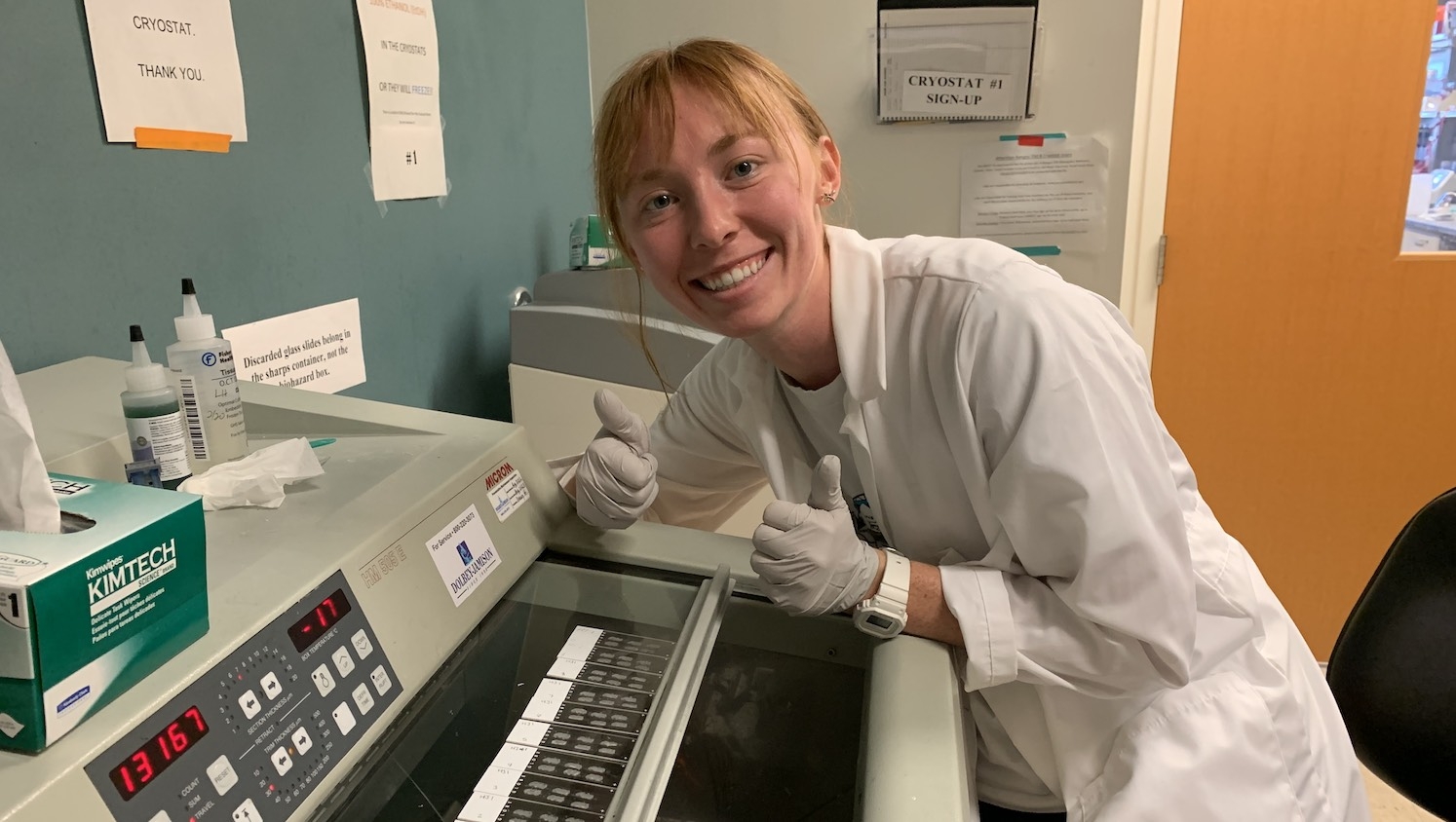 NC State veterinary student Haley Johnson is working at Johns Hopkins in Baltimore this summer.