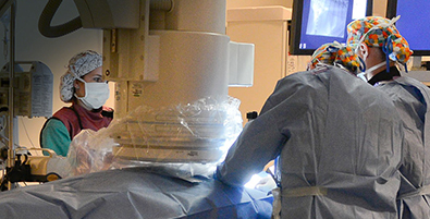 vets working on cancer patient